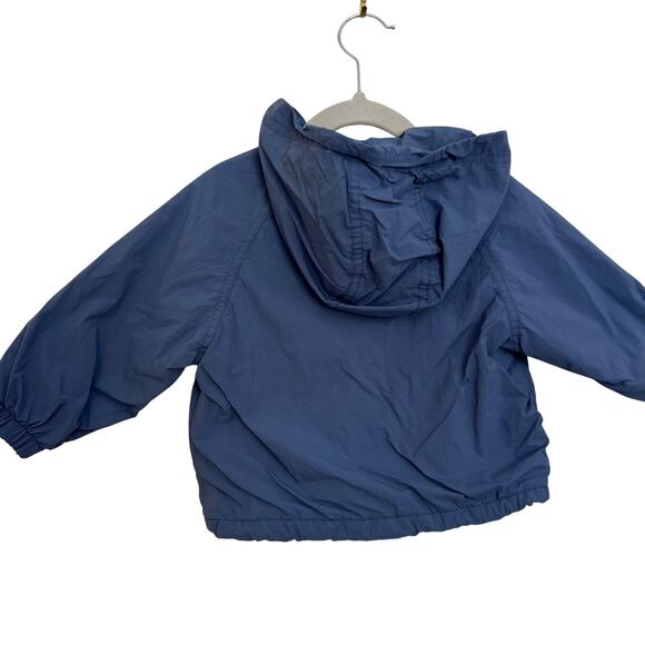 ZARA Baby Blue Hooded Windbreaker Jacket, Nylon, Lightweight Spring Outerwear - Picture 2 of 9